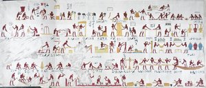 仕事中の職人を描いたアイビーの墓からのレリーフのコピー